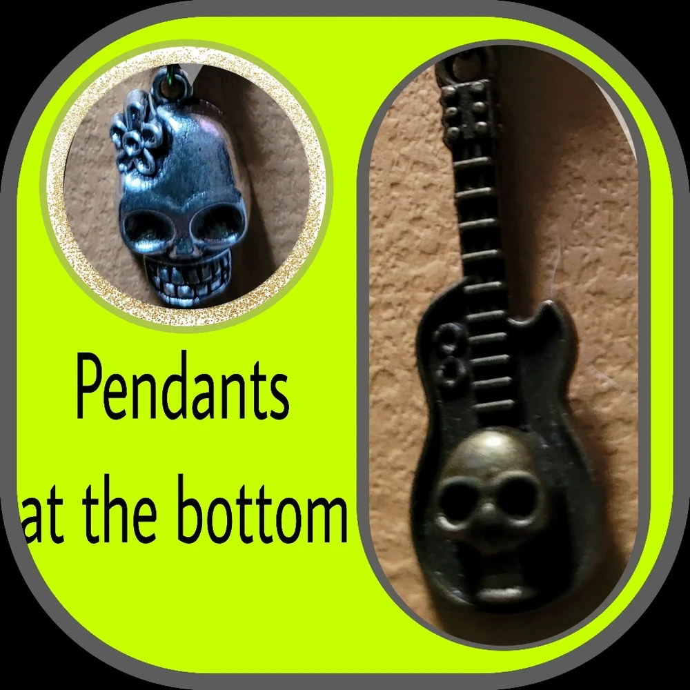 Disney Inspired~Beaded Skeleton Keychains with Pendant~One Of A Kind~Handcrafted